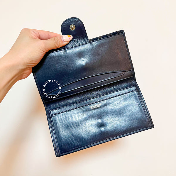 Vintage CELINE Macadam Long Wallet - Navy