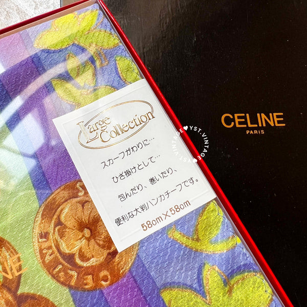 Vintage CELINE Scarf/ Handkerchief With Box (Code: 034100)