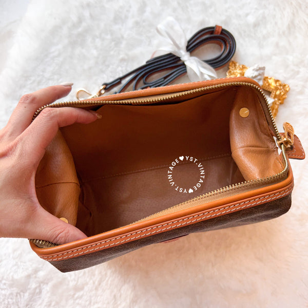 Vintage CELINE 1990s Macadam Makeup Bag - Brown 010