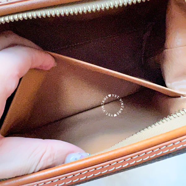 Vintage CELINE 1990s Macadam Makeup Bag - Brown 010