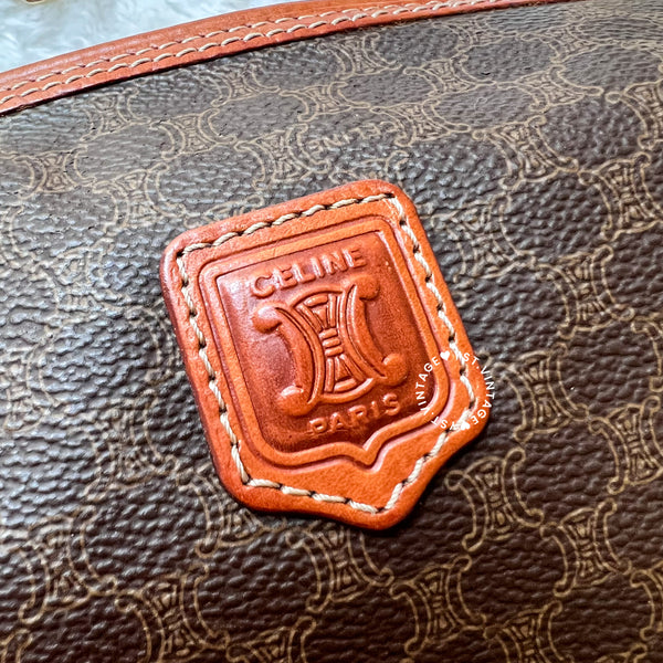 Vintage CELINE 1990s Macadam Makeup Bag - Brown 009