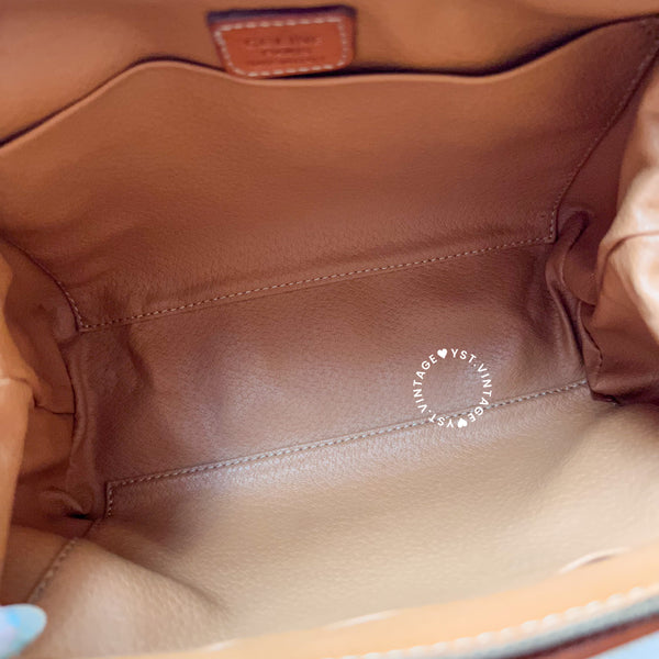 Vintage CELINE 1990s Macadam Makeup Bag - Brown 009