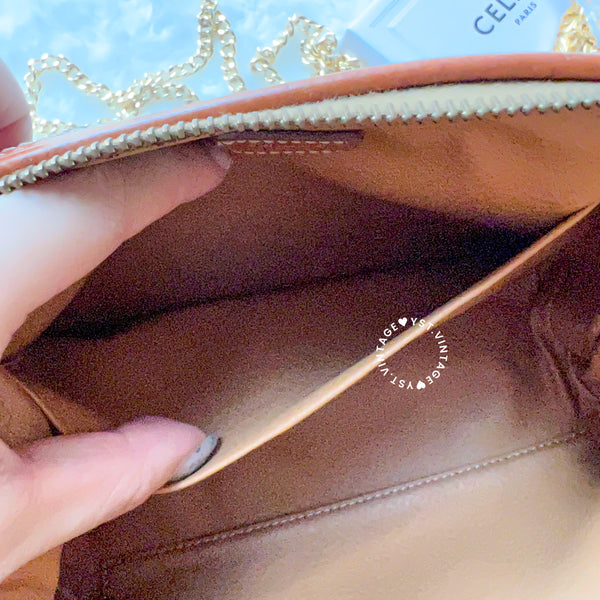 Vintage CELINE 1990s Macadam Makeup Bag - Brown 009