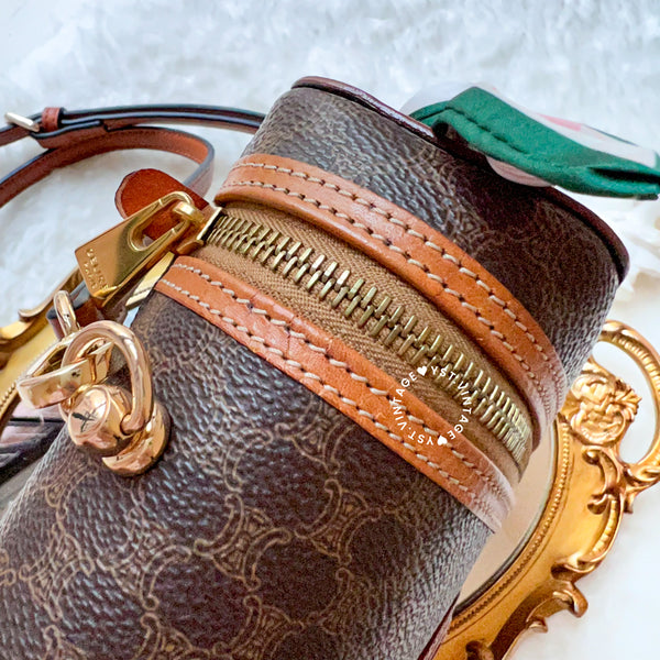 Vintage CELINE Macadam Vanity Bag 022 - Brown (Code: 041500 )