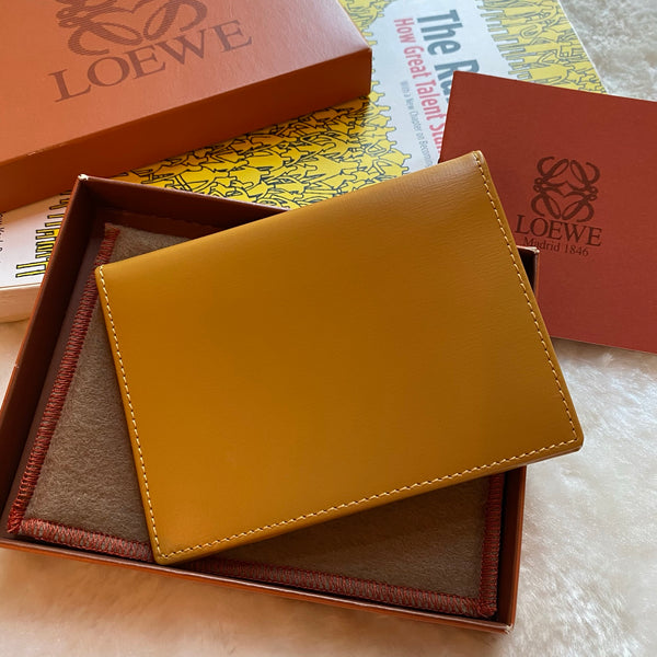 Vintage Loewe Anagram Card Holder - Ginger Yellow
