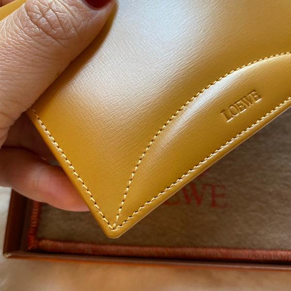 Vintage Loewe Anagram Card Holder - Ginger Yellow
