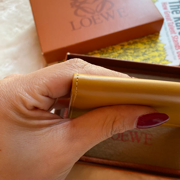 Vintage Loewe Anagram Card Holder - Ginger Yellow