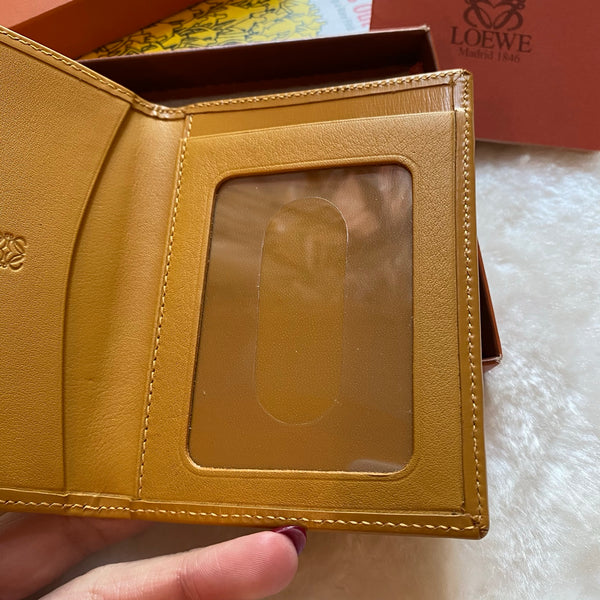 Vintage Loewe Anagram Card Holder - Ginger Yellow