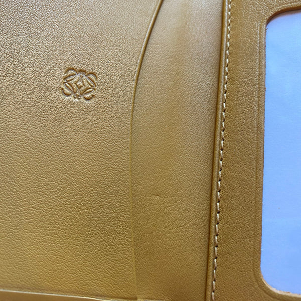 Vintage Loewe Anagram Card Holder - Ginger Yellow
