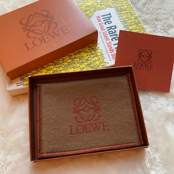 Vintage Loewe Anagram Card Holder - Ginger Yellow