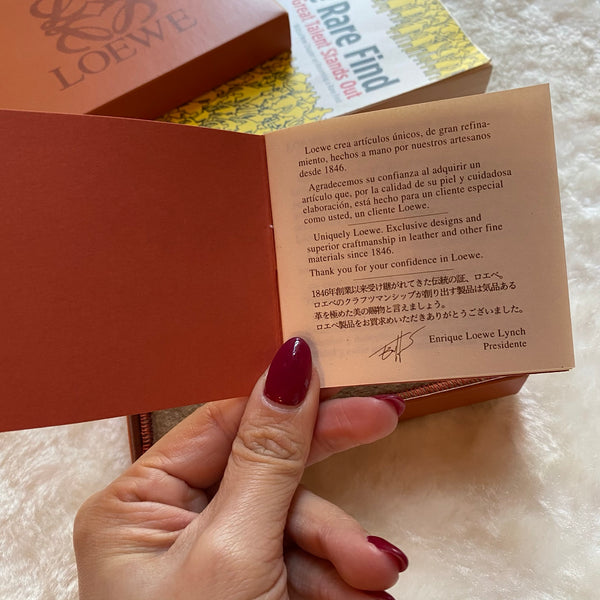 Vintage Loewe Anagram Card Holder - Ginger Yellow