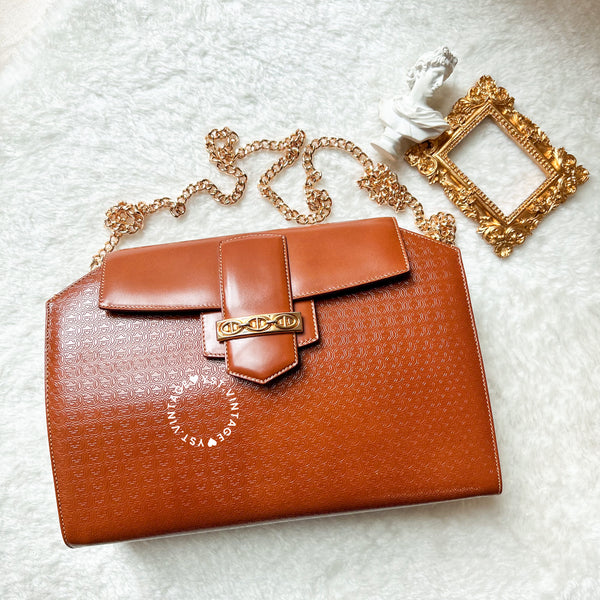 Vintage Gucci 1980s Clutch - Caramel