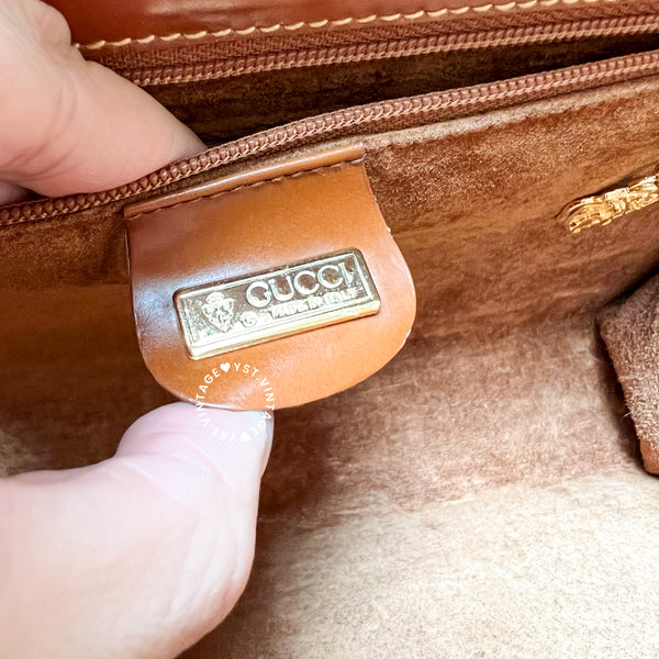 Vintage Gucci 1980s Clutch - Caramel