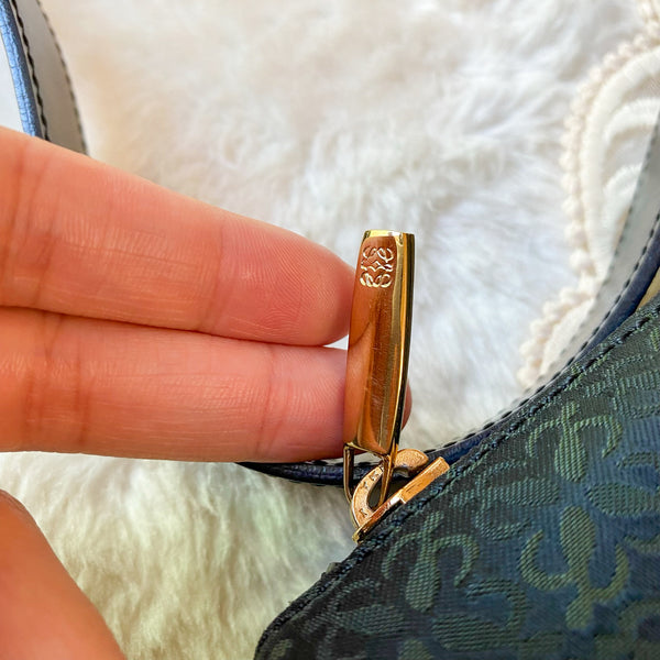Vintage Loewe Anagram Shoulder Bag - Black