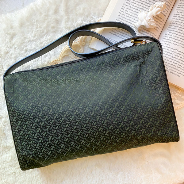 Vintage Loewe Anagram Shoulder Bag - Black