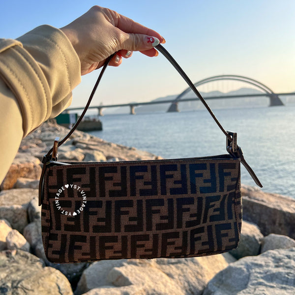Vintage Fendi Zucca Shoulder Bag