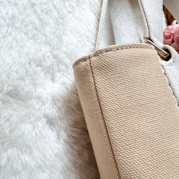 Vintage Chanel Canvas Tote Bag - Beige