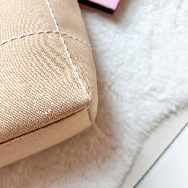 Vintage Chanel Canvas Tote Bag - Beige