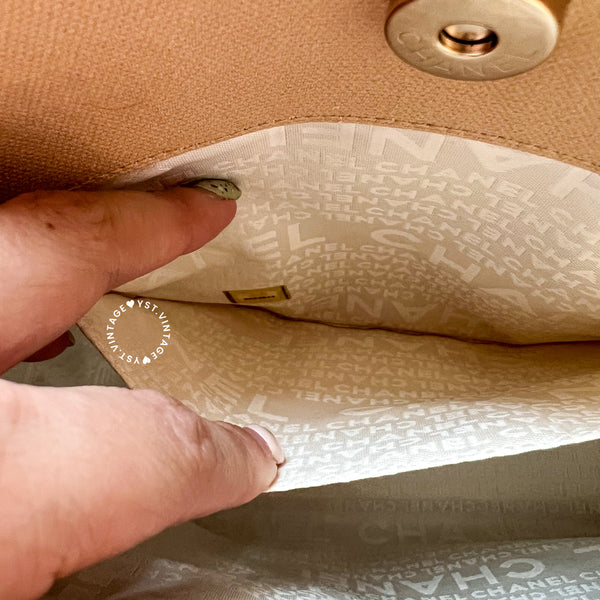 Vintage Chanel Canvas Tote Bag - Beige