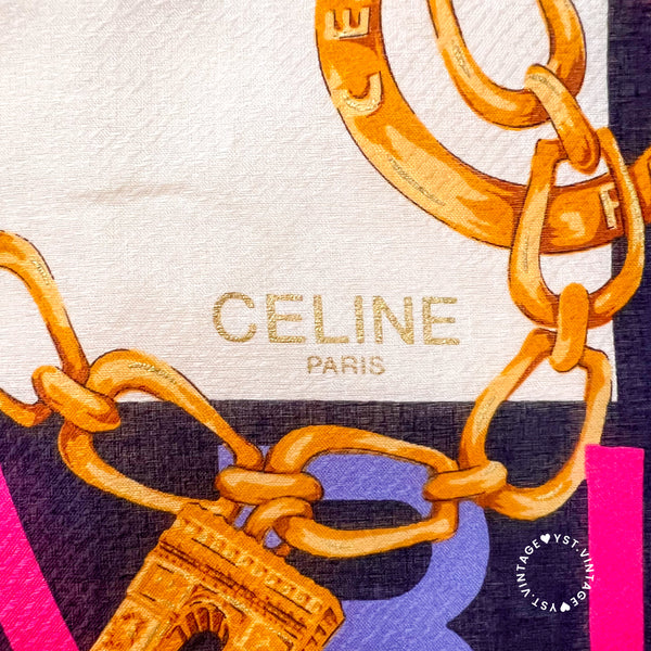 Vintage CELINE Scarf/ Handkerchief - Effi (Code: 036000)