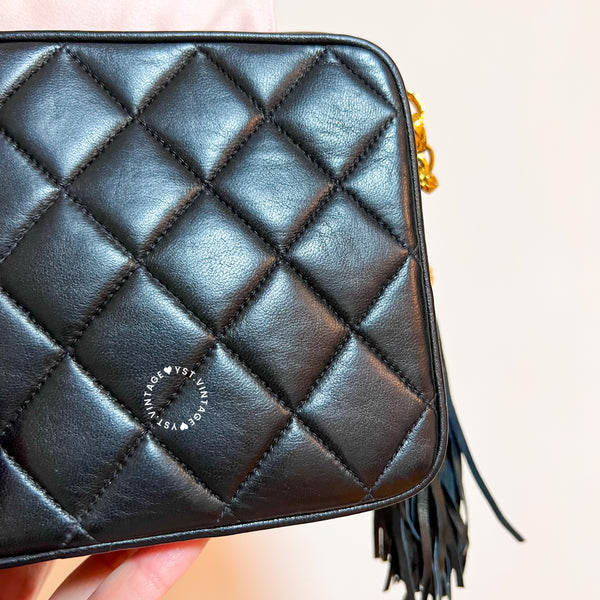 Vintage CHANEL Camera Bag with Bijoux Chain - Black (Code: 048700)