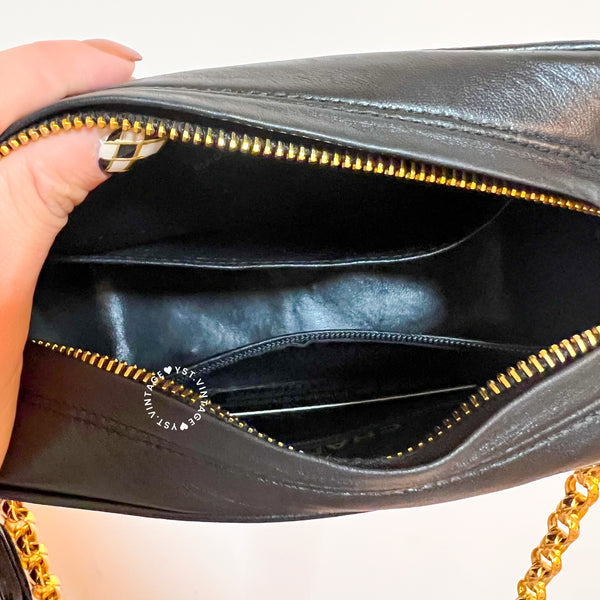 Vintage CHANEL Camera Bag with Bijoux Chain - Black (Code: 048700)