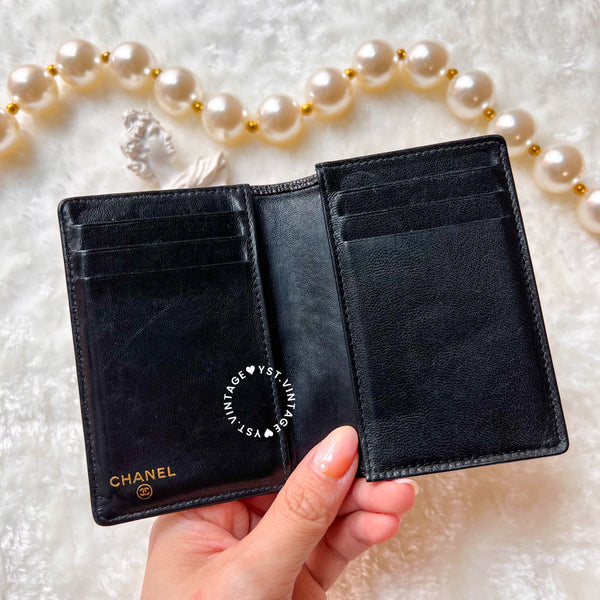Vintage Chanel Caviar Coco Card Holder - Black 002 (Code: 036100)