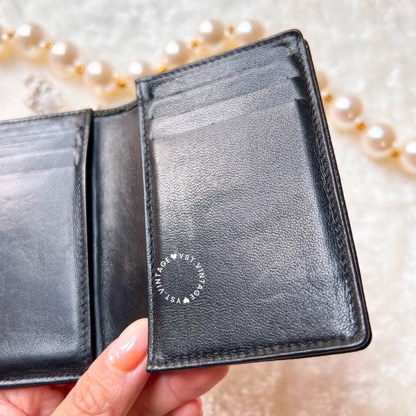 Vintage Chanel Caviar Coco Card Holder - Black 002 (Code: 036100)