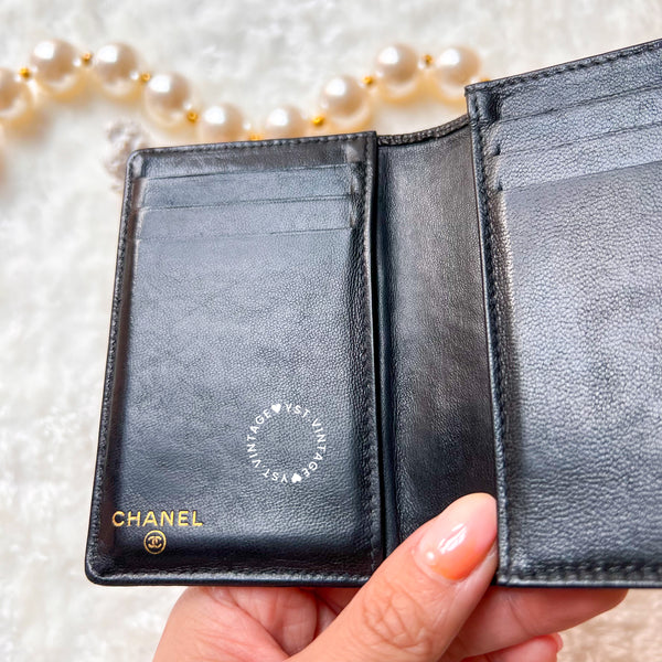 Vintage Chanel Caviar Coco Card Holder - Black 002 (Code: 036100)