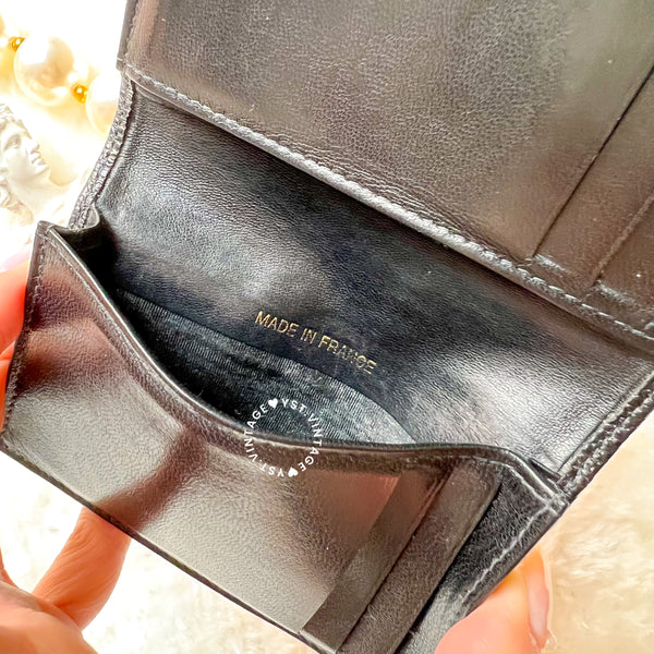 Vintage Chanel Caviar Coco Card Holder - Black 002 (Code: 036100)