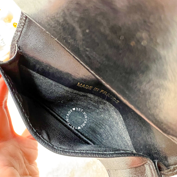 Vintage Chanel Caviar Coco Card Holder - Black 002 (Code: 036100)