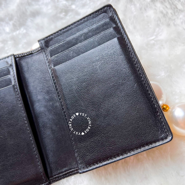 Vintage Chanel Caviar Coco Card Holder - Black 002 (Code: 036100)