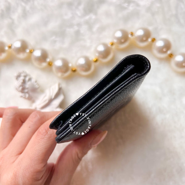 Vintage Chanel Caviar Coco Card Holder - Black 002 (Code: 036100)