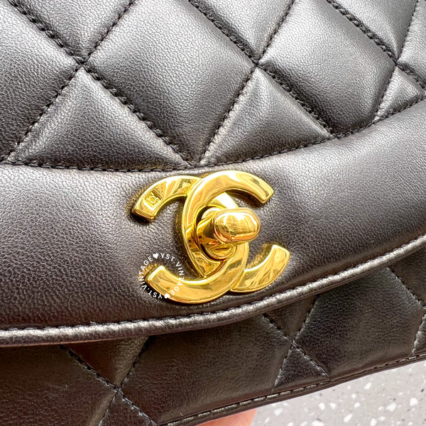 Vintage CHANEL Diana Small Flap Bag - Black 004 (Code: 049100)