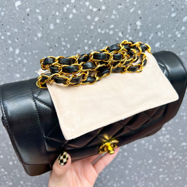 Vintage CHANEL Diana Small Flap Bag - Black 004 (Code: 049100)
