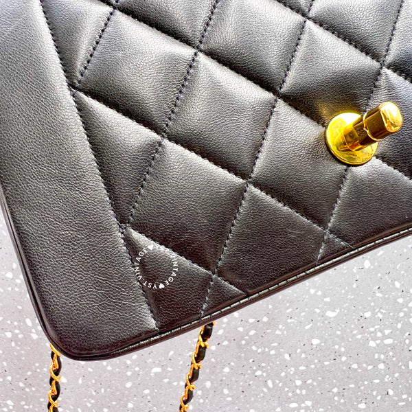 Vintage CHANEL Diana Small Flap Bag - Black 004 (Code: 049100)