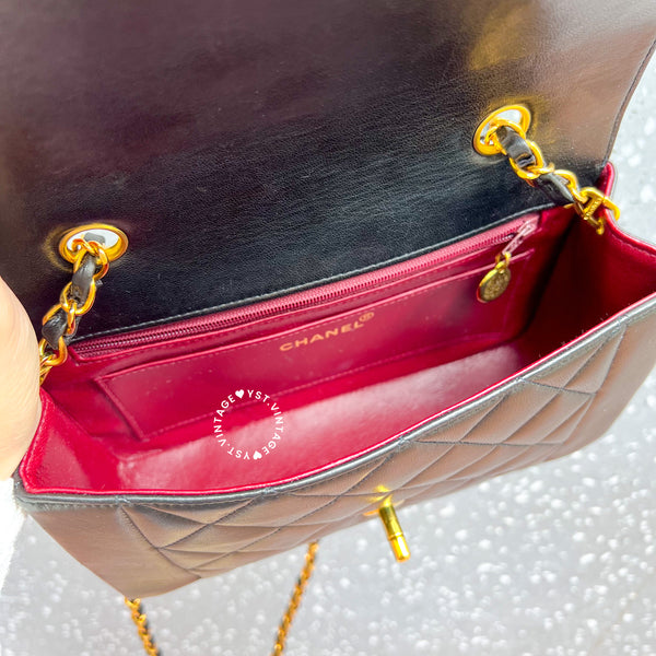 Vintage CHANEL Diana Small Flap Bag - Black 004 (Code: 049100)