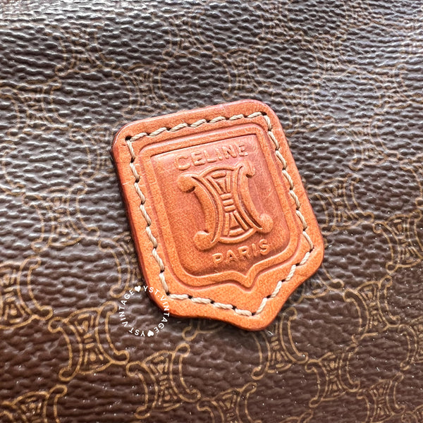 Vintage CELINE 1990s Macadam Makeup Bag - Brown 011