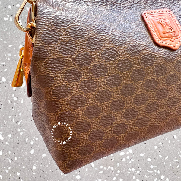 Vintage CELINE 1990s Macadam Makeup Bag - Brown 011