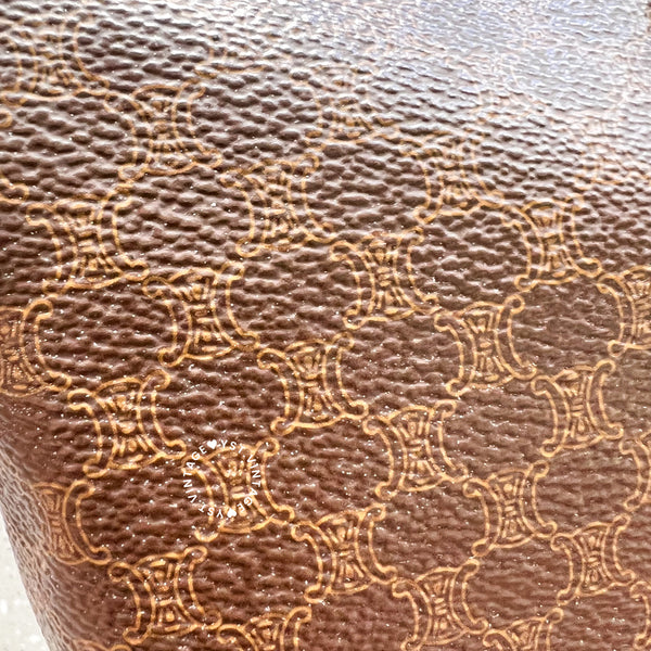 Vintage CELINE 1990s Macadam Makeup Bag - Brown 011