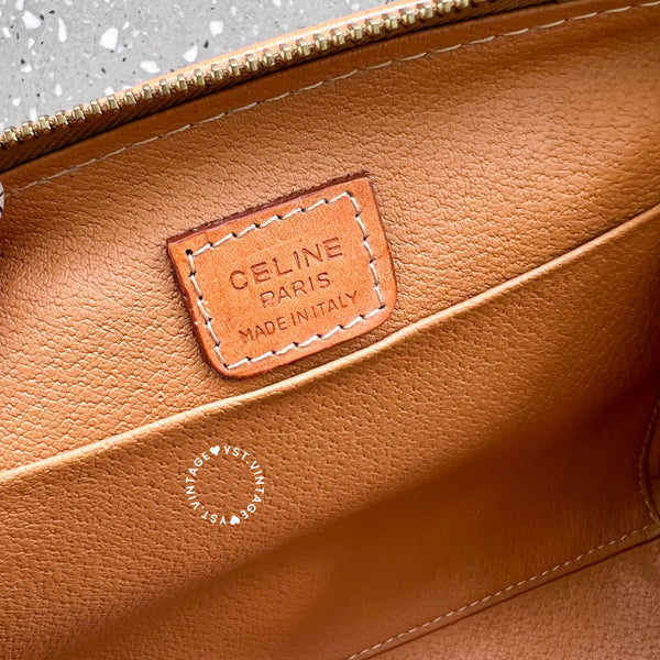 Vintage CELINE 1990s Macadam Makeup Bag - Brown 011