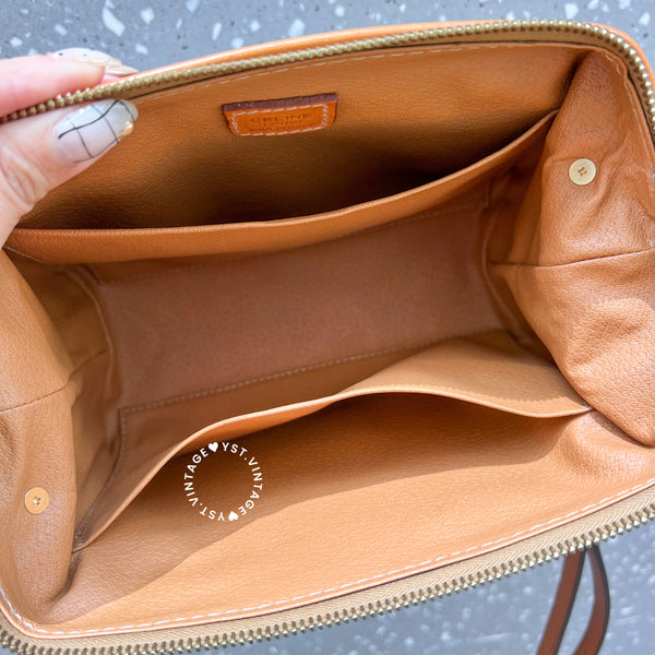 Vintage CELINE 1990s Macadam Makeup Bag - Brown 011