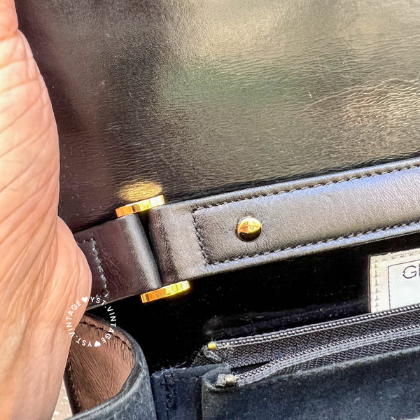 Vintage Givenchy 1980s Logo Shoulder/ Crossbody Bag - Black