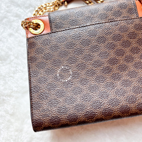 Vintage CELINE Macadam Mini Square Shoulder Bag - Brown (Code: 048300)