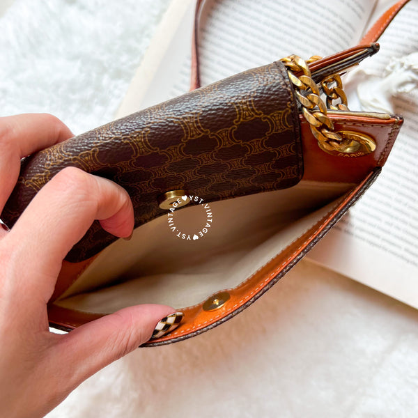 Vintage CELINE Macadam Mini Square Shoulder Bag - Brown (Code: 048300)