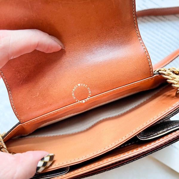 Vintage CELINE Macadam Mini Square Shoulder Bag - Brown (Code: 048300)