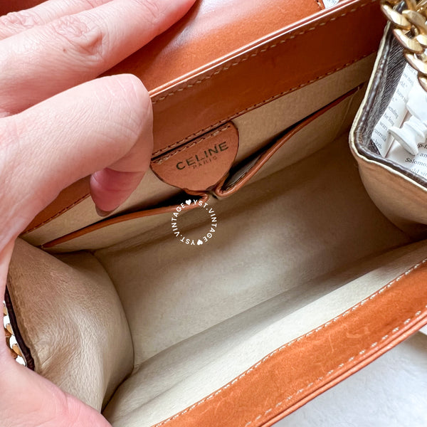 Vintage CELINE Macadam Mini Square Shoulder Bag - Brown (Code: 048300)