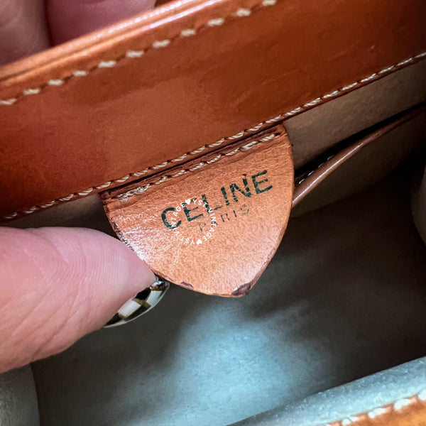 Vintage CELINE Macadam Mini Square Shoulder Bag - Brown (Code: 048300)