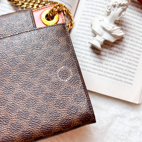 Vintage CELINE Macadam Mini Square Shoulder Bag - Brown (Code: 048300)