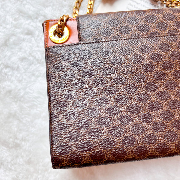 Vintage CELINE Macadam Mini Square Shoulder Bag - Brown (Code: 048300)